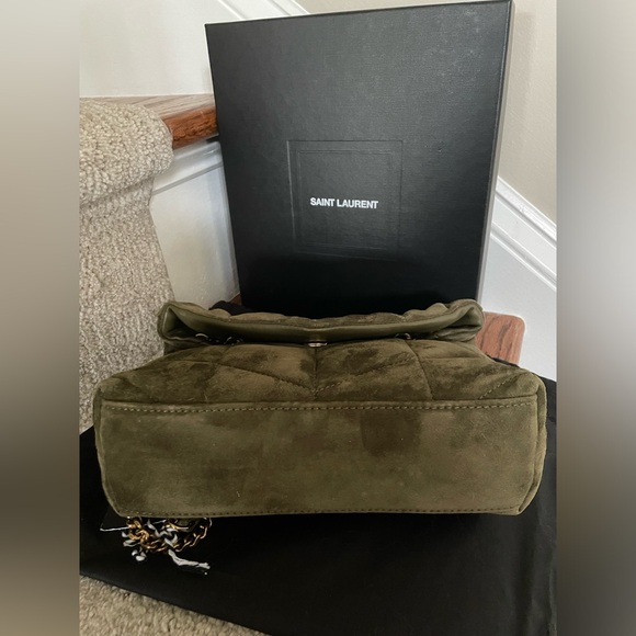 Yves Saint Laurent Toy Puffer Handbag Loden Green Suede BRAND NEW with Box - Picture 11 of 14